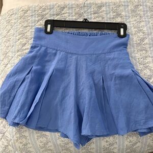 Emily McCarthy Della Robia Blue Pleated Shorts